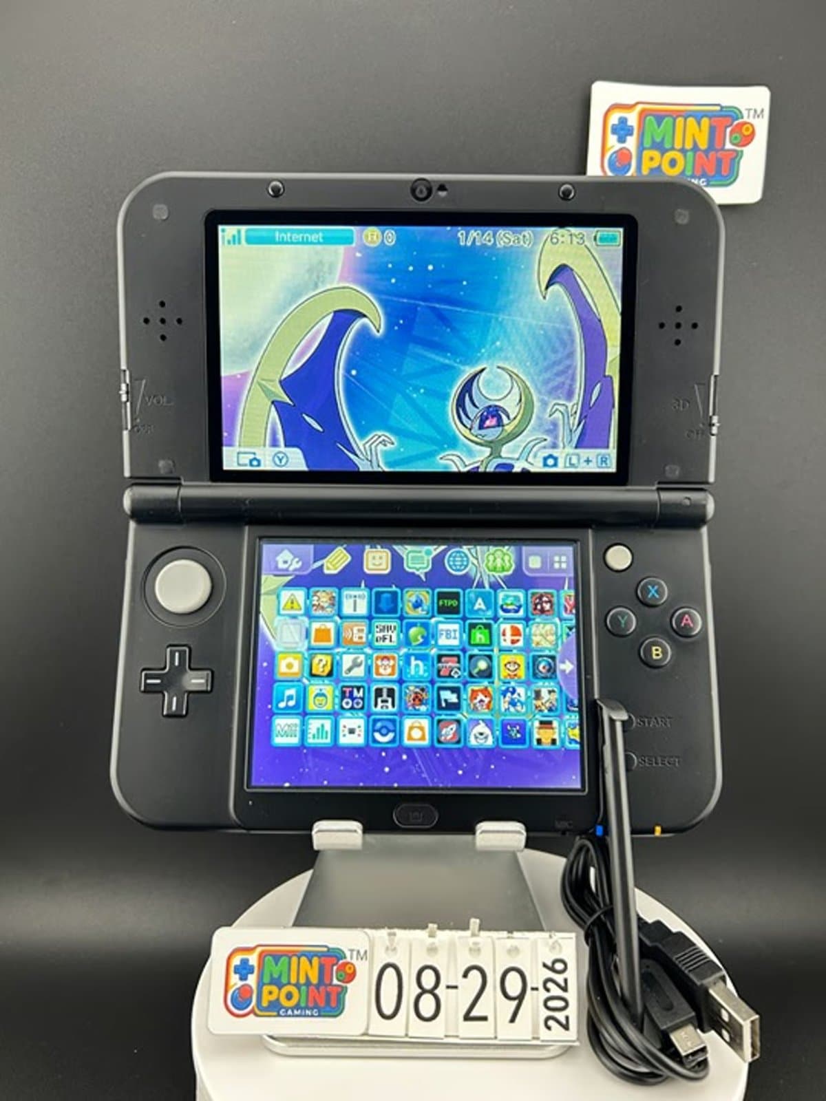 Nintendo New 3DS XL Refurbished Pokemon Solgaleo Lunala/ Good /Full 128GB/ 8849
